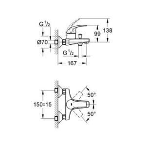 Набор в ванну Grohe Bau Curve