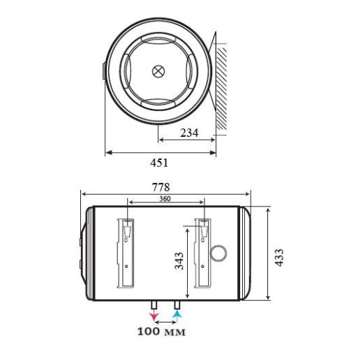 Бойлер (водонагреватель) Atlantic HM 80 D400-1-M (горизонтальный)