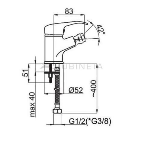 Змішувач для біде Rubineta PRINCE P-16 SHER Змішувач для біде Rubineta PRINCE P-16 SHER