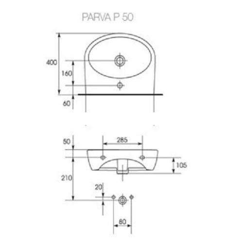 Умивальник Parva 50 Cersanit