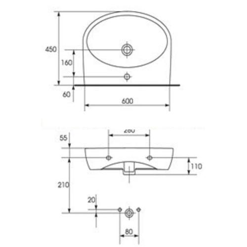 Умивальник Parva 60 Cersanit