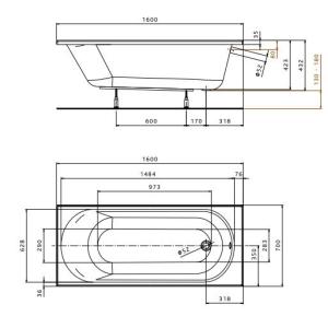 Акриловая ванна KOLO OPAL PLUS 160x70 (сифон в подарок)