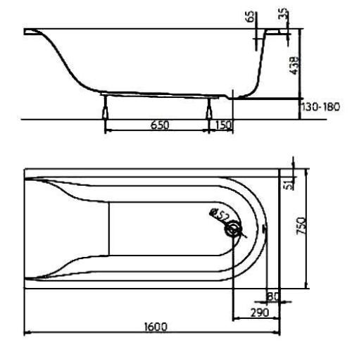 Акриловая ванна KOLO MIRRA 170x80 с подголовником (сифон в подарок) Акриловая ванна KOLO MIRRA 170x80 с подголовником (сифон в подарок)