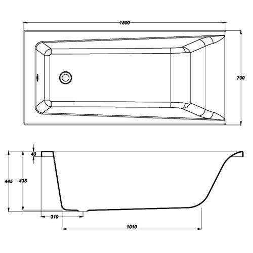 Акриловая ванна CERSANIT LORENA 150x70 (сифон в подарок) Акриловая ванна CERSANIT LORENA 150x70 (сифон в подарок)