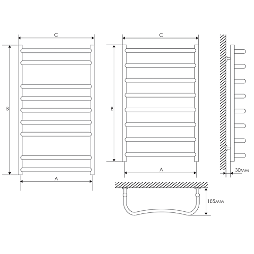 Полотенцесушитель водяной Laris Волна Полотенцесушитель водяной Laris Волна