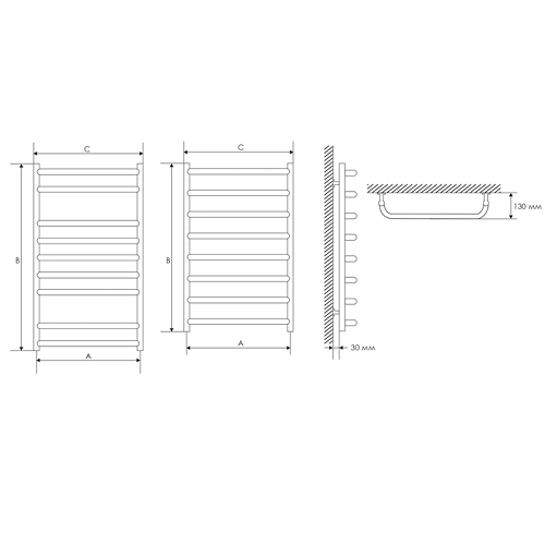 Полотенцесушитель электрический Laris Стандарт Э