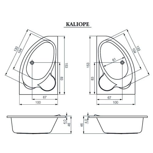 Акрилова ванна CERSANIT CALABRIA 153x100 (сифон у подарунок)