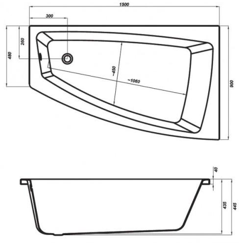 Акриловая ванна CERSANIT LORENA 150x90 (сифон в подарок) Акриловая ванна CERSANIT LORENA 150x90 (сифон в подарок)
