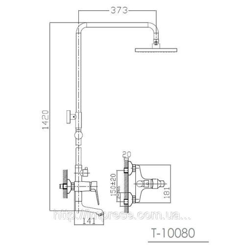 Душова система Imprese Witow T-10080 Душова система Imprese Witow T-10080