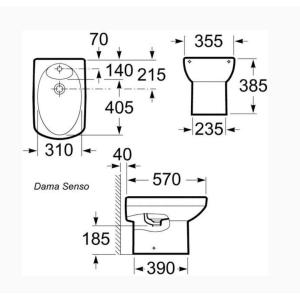 Биде Roca Dama senso напольное 357514000