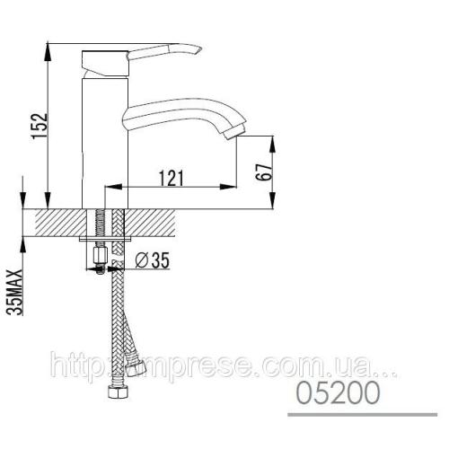 Змішувач для умивальника Imprese Novako 05200