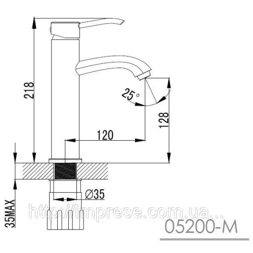 Смеситель для умывальника Imprese Novako 05200-M