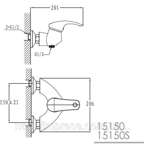 Змішувач для душу Imprese Brno Satinox 1515S