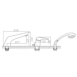 Змішувач для ванни врізний Imprese Solnice I85210
