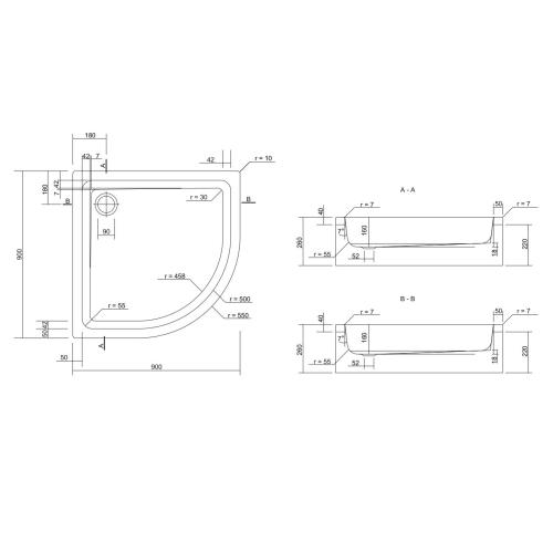 Поддон Cersanit Tako 90/30