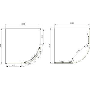 Душова кабіна Frame Primera SHQC 51106 напівкругла 100 см (сифон у подарунок)