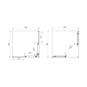 Душевая кабина Frame Primera SHRC 53906 квадратная 90 см (Сифон в подарок)
