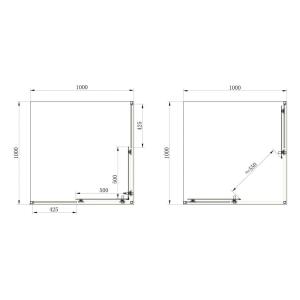 Душова кабіна Frame Primera SHRC 53106 квадратна 100 см (сифон у подарунок)
