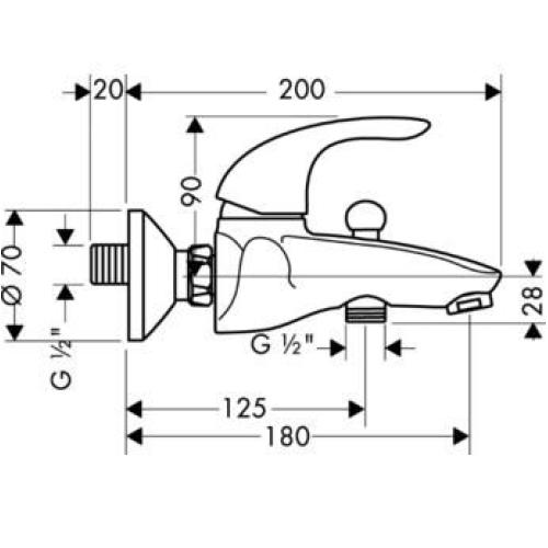 Hansgrohe Focus E Змішувач для ванни 31740000