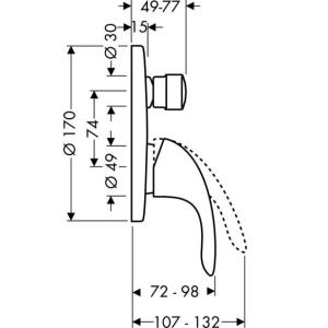 Hansgrohe Focus E Змішувач для ванни прихований монтаж 31744000