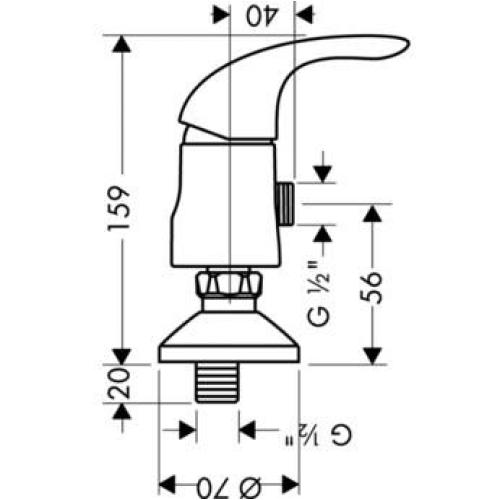 Hansgrohe Focus E Змішувач для душу 31760000 Hansgrohe Focus E Змішувач для душу 31760000