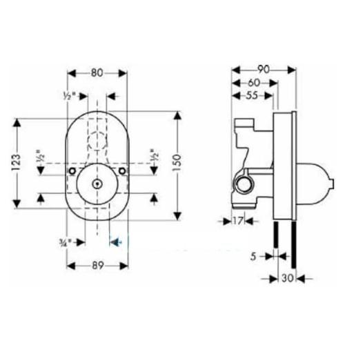 Hansgrohe Focus E Смеситель для ванны скрытый монтаж (наружная часть) 31745000