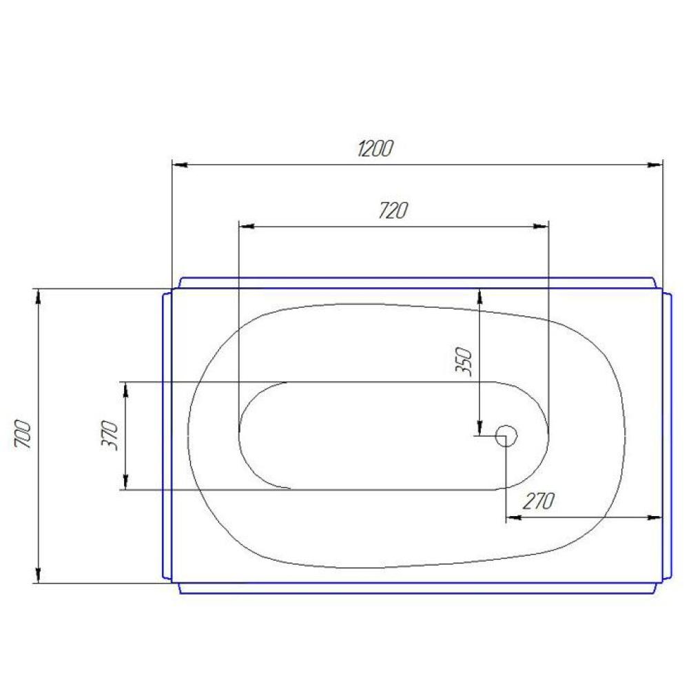 Ванна акрилова Artel Plast (Ravenna) Голуба 1200х700
