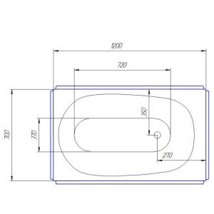 Ванна акриловая Artel Plast (Ravenna) Голуба 1200х700