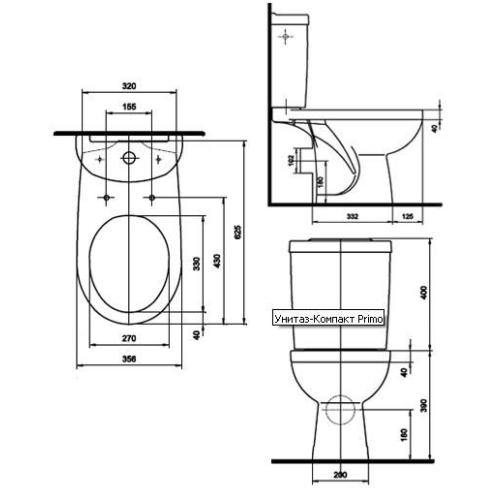 KOLO PRIMO Унитаз-компакт K8900800U (дюропласт)