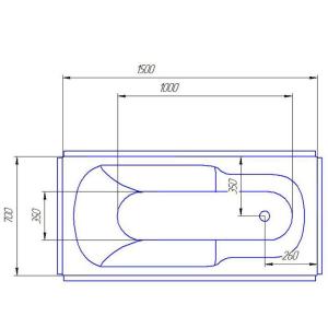 Ванна акриловая Artel Plast (Salerno) Роксана 1500х700