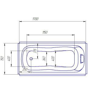Ванна акриловая Artel Plast (Sassari) Марина 1500х750
