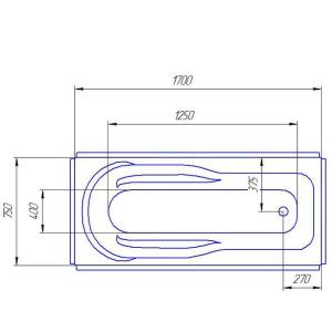 Ванна акриловая Artel Plast (Bergamo) Цветана 1700х750