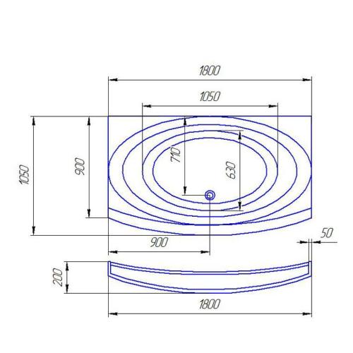 Ванна акриловая Artel Plast (Trento) Эльмира 1800х900