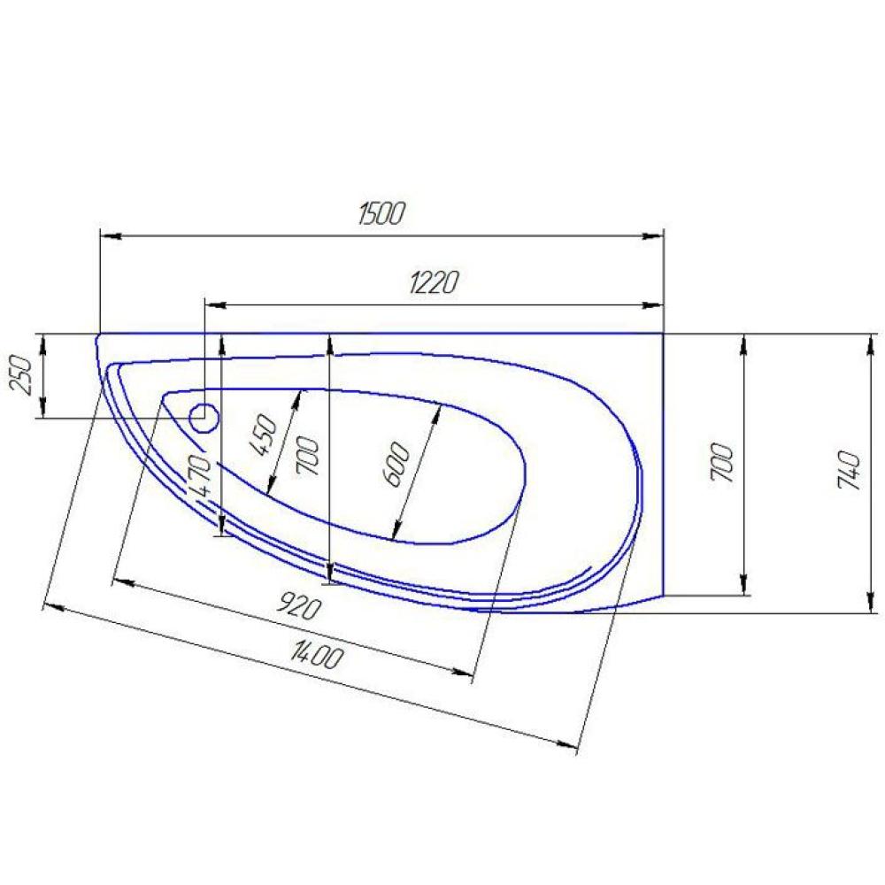 Ванна акрилова Artel Plast (Palermo) Єва 1500х700