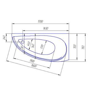 Ванна акриловая Artel Plast (Messina) Бландина 1700х700
