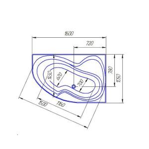 Ванна акриловая Artel Plast (Verona) Валерия 1600х1050