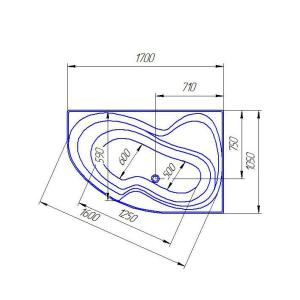 Ванна акриловая Artel Plast (Modena) Флория 1700х1050