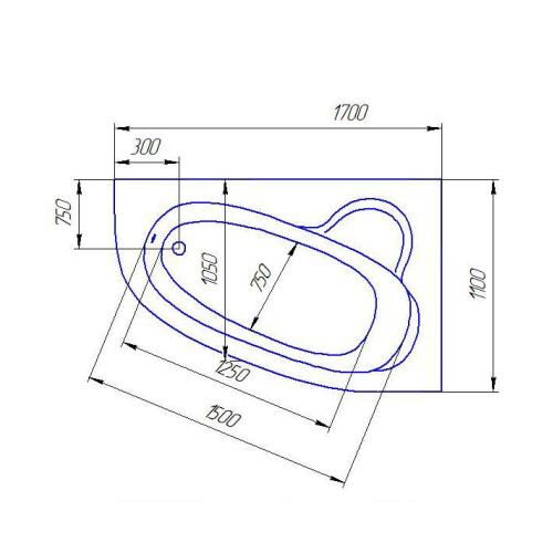 Ванна акриловая Artel Plast (Parma) Стелла 1700х1100