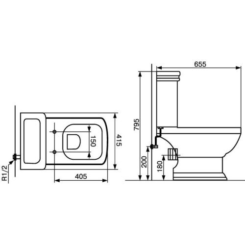 Унитаз-компакт Devit Retro 3010127