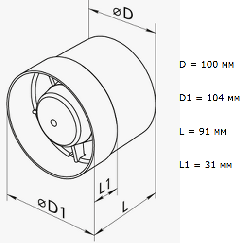 Домовент ВКО 100 побутовий вентилятор Домовент ВКО 100 побутовий вентилятор