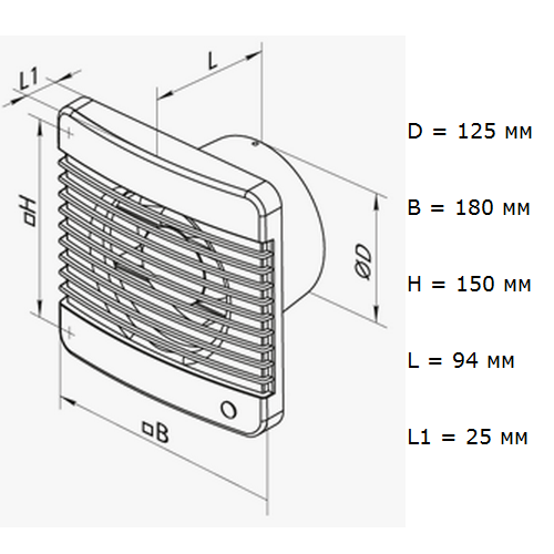 Vents 125 M побутовий вентилятор Vents 125 M побутовий вентилятор