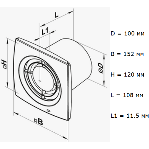 Vents 100 Х1 побутовий вентилятор