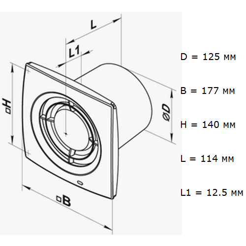 Vents 125 Х1 побутовий вентилятор