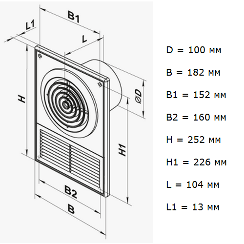 Vents 100 Ф побутовий вентилятор