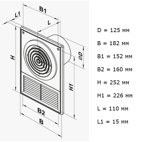Vents 125 Ф побутовий вентилятор