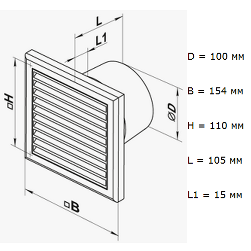 Vents 100 До побутовий вентилятор