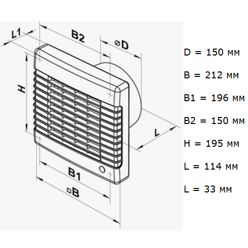 Vents 150 MА побутовий вентилятор