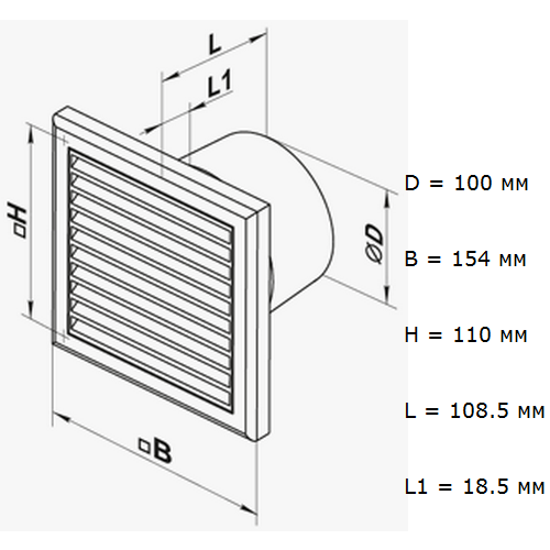 Vents 100 К1 побутовий вентилятор