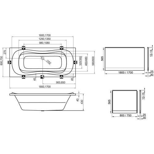 Акрилова ванна Ravak Campanula II 180х80
