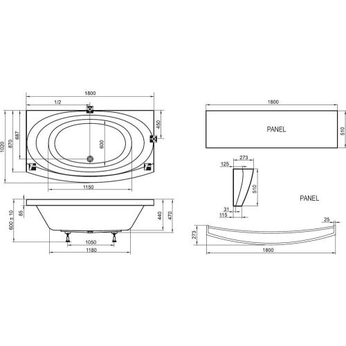 Акрилова ванна Ravak Evolution 180х102